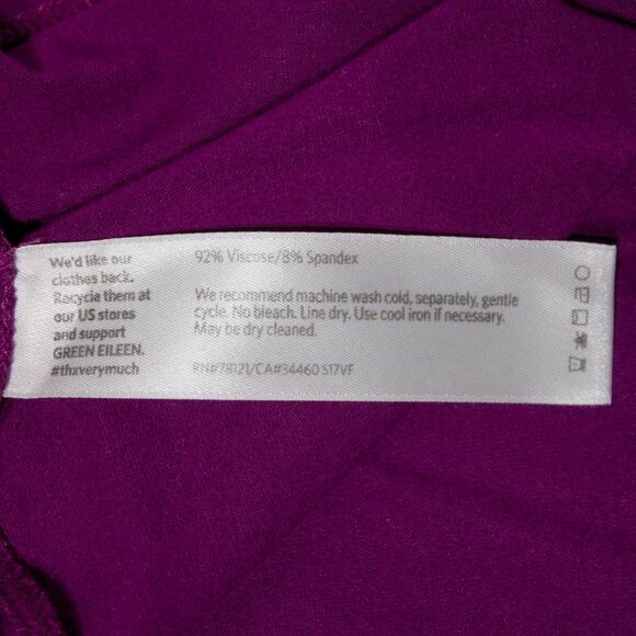 Eileen Fisher Made in USA Oversized Mini Dress Dark Purple Wine Women Size M - Picture 6 of 8